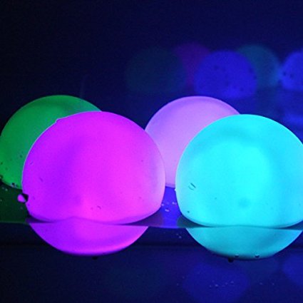 Set Of 12 Mood Light Garden Deco Balls (Light Up Orbs) With Two 5-Packs Of Spare Replacement Batteries - Bundle: 14 Items