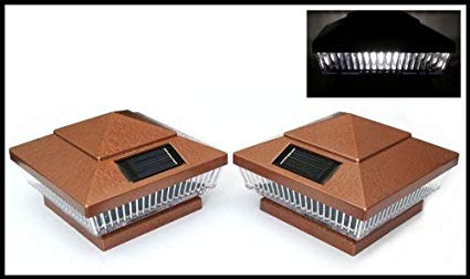 10-Pack Solar HAMMERED BRONZE Finish Post Deck Fence Cap Lights for 4