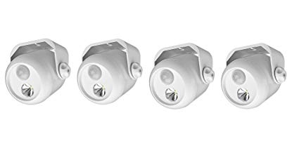 2 Pack (4 lights) of Mr. Beams MB302 Wireless LED Mini Spotlight with Motion Sensor and Photocell, 80-Lumens, White, 2-Pack (4 lights)