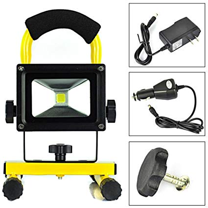 EverBright 20W 3200LM Amber Body Portable Ultra Bright Cordless Rechargeable Led Flood Spot Work Light Lamp Water Resistant Waterproof Work Light, Flood light, LED Work Lamp With AC Charge & Car Charge