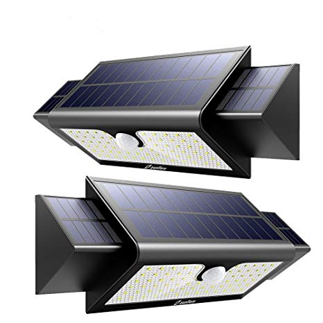 Motion Sensor Solar Light Outdoor, Zanflare 71 LED Solar Security Outdoor Light, Super Bright Solar Powered Wall Path Light for Patio, Deck, Yard, Garden, Garage, Pathway, Fence (2 Pack 71 LED)