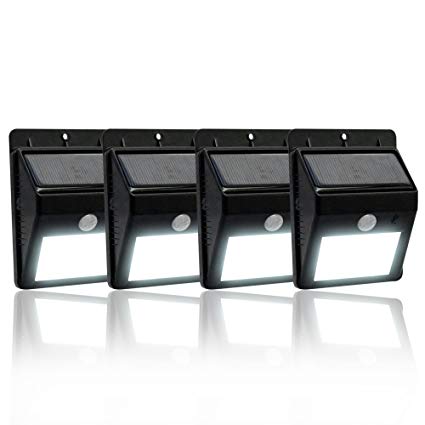 4pk Best Security Night Lights Auto Turn-off Wireless Solar LED Garden Lamp w/ Activity Sensor