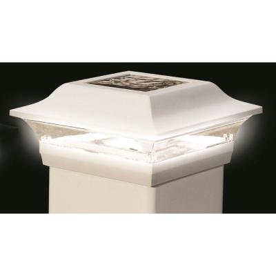 Outdoor White Aluminum Imperial Solar Post Cap (2-pack) 4 In. X 4 in Manufactured From Durable Cast Aluminum