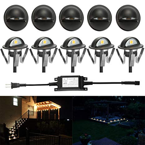 Pack of 14 Low Voltage LED Deck Light Φ1.38 Waterproof Outdoor Step Stairs Garden Yard Patio Landscape Decor Lighting Warm White Lamp