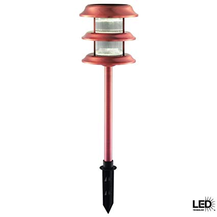 Hampton Bay Ground-stake Outdoor Copper 3-tier Solar Led Lights (6-pack)