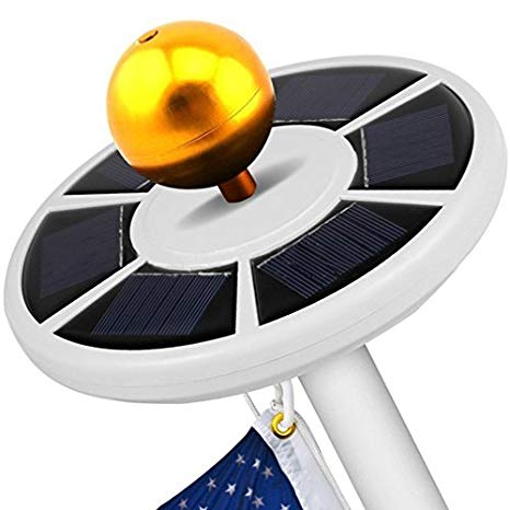 Solar Flagpole Light, Weatherproof 26 LED Solar Power Flag Pole Light, ICOCO Top Energy Saving Long-lasting Night Light (White)