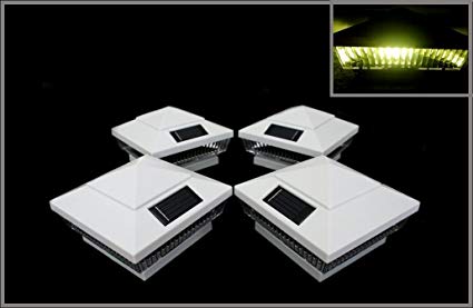 10-Pack Solar White Post Deck Fence Cap Lights for 4