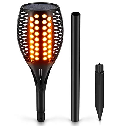 TomCare Solar Lights, Waterproof Flickering Flames Torches Lights Solar Spotlights Outdoor Landscape Decoration Lighting Dusk to Dawn Auto On/Off Security Torch Light for Garden Patio Driveway(1)